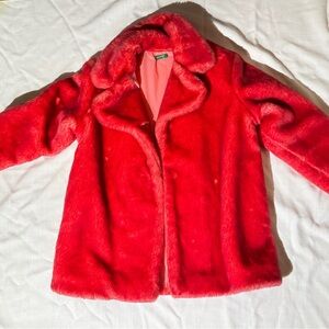 Vintage pink faux fur jacket